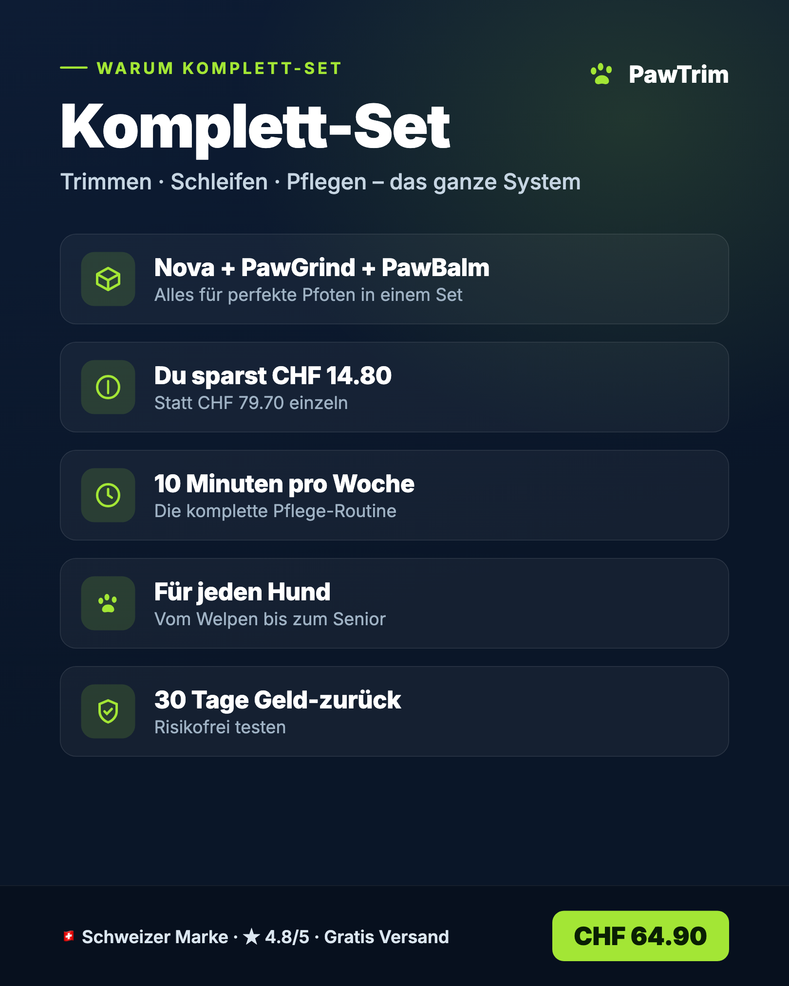 Komplett-Set – Vorteile auf einen Blick